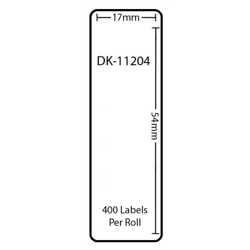 Compatible Brother White Address Labels DK-11204 17mm x 54mm (Pack Of 2)